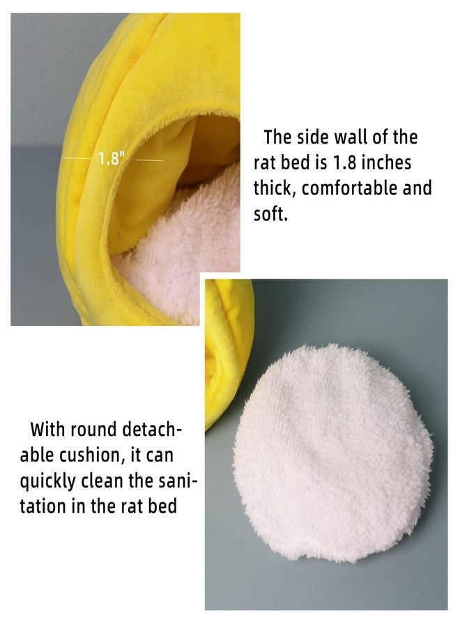 HardcorePet Small Animal Beds, Hamster Bed Cage Accessories Supplies, Rat Hideout Semi-Enclosed Winter Christmas Large Pumpkin Nest for Dwarf Hamsters Gerbils Chipmunks Syrian Hamster and Sugar Glider (Yellow) - Image 5